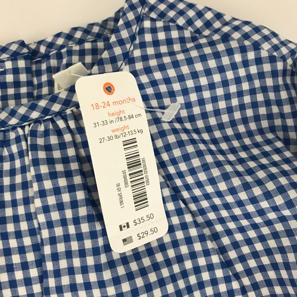 Gymboree Blue Gingham Top 18-24 M New - Picture 4 of 7